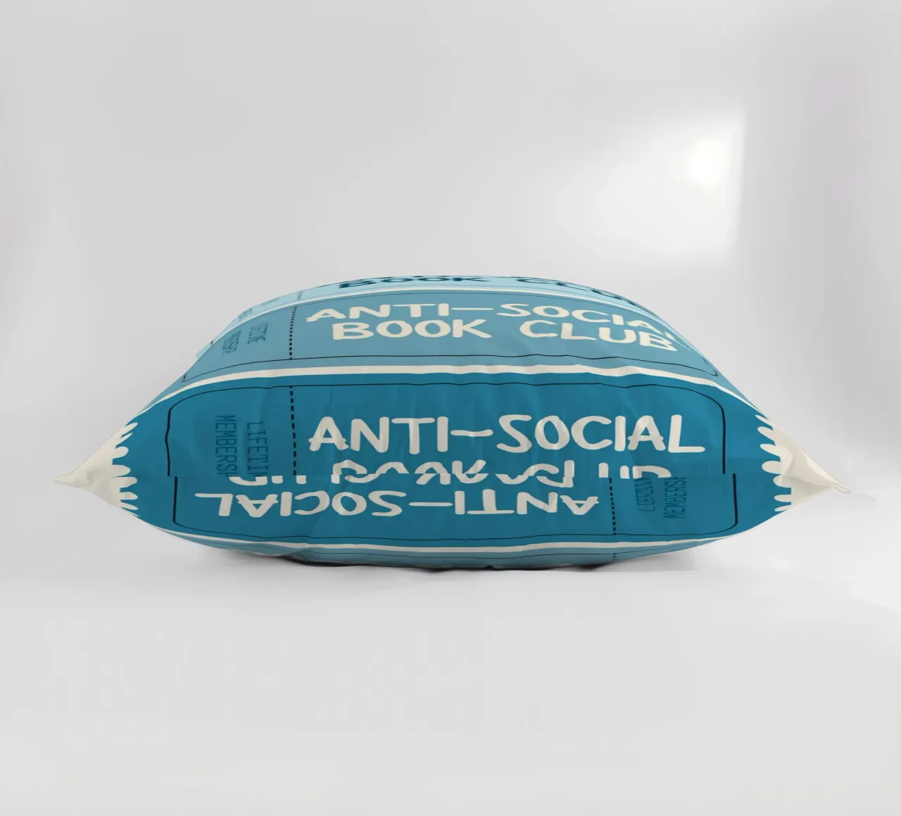 Anti-Social Book Club Lifetime Membership Ticket Art Print decorative cushion by vintagepod