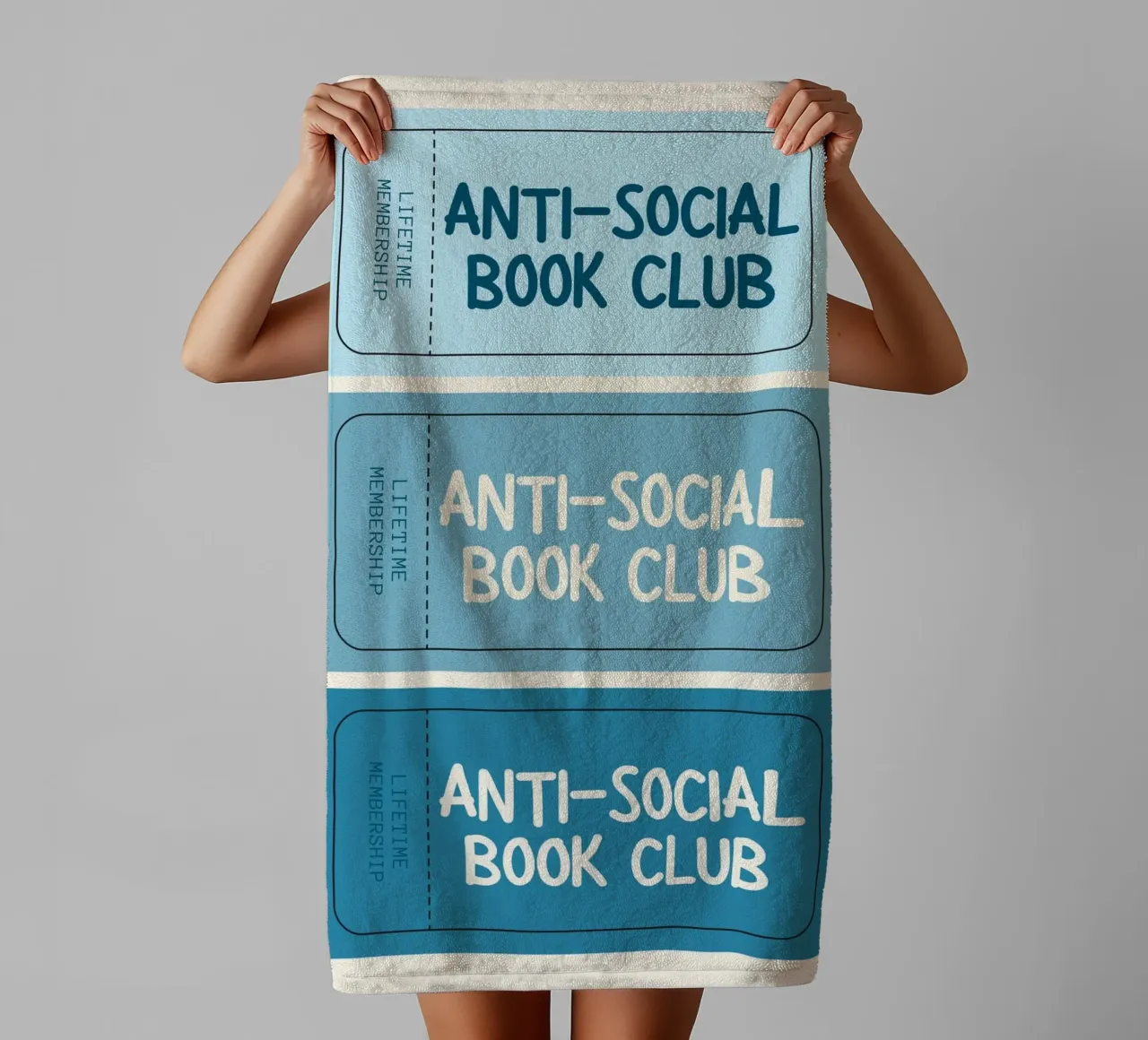 Anti-Social Book Club Lifetime Membership Ticket Art Print towel by vintagepod