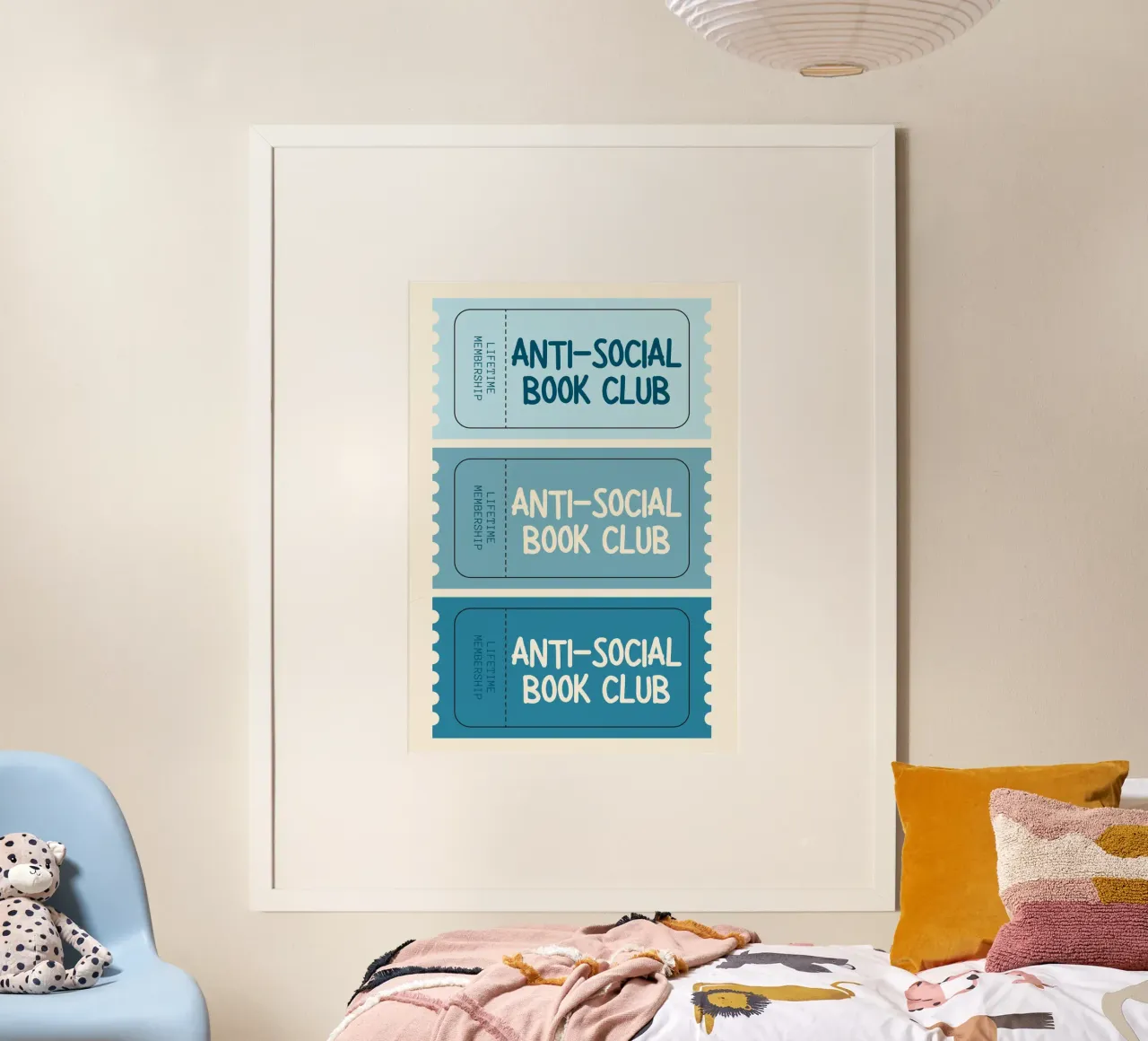 Anti-Social Book Club Lifetime Membership Ticket Art Print poster by vintagepod