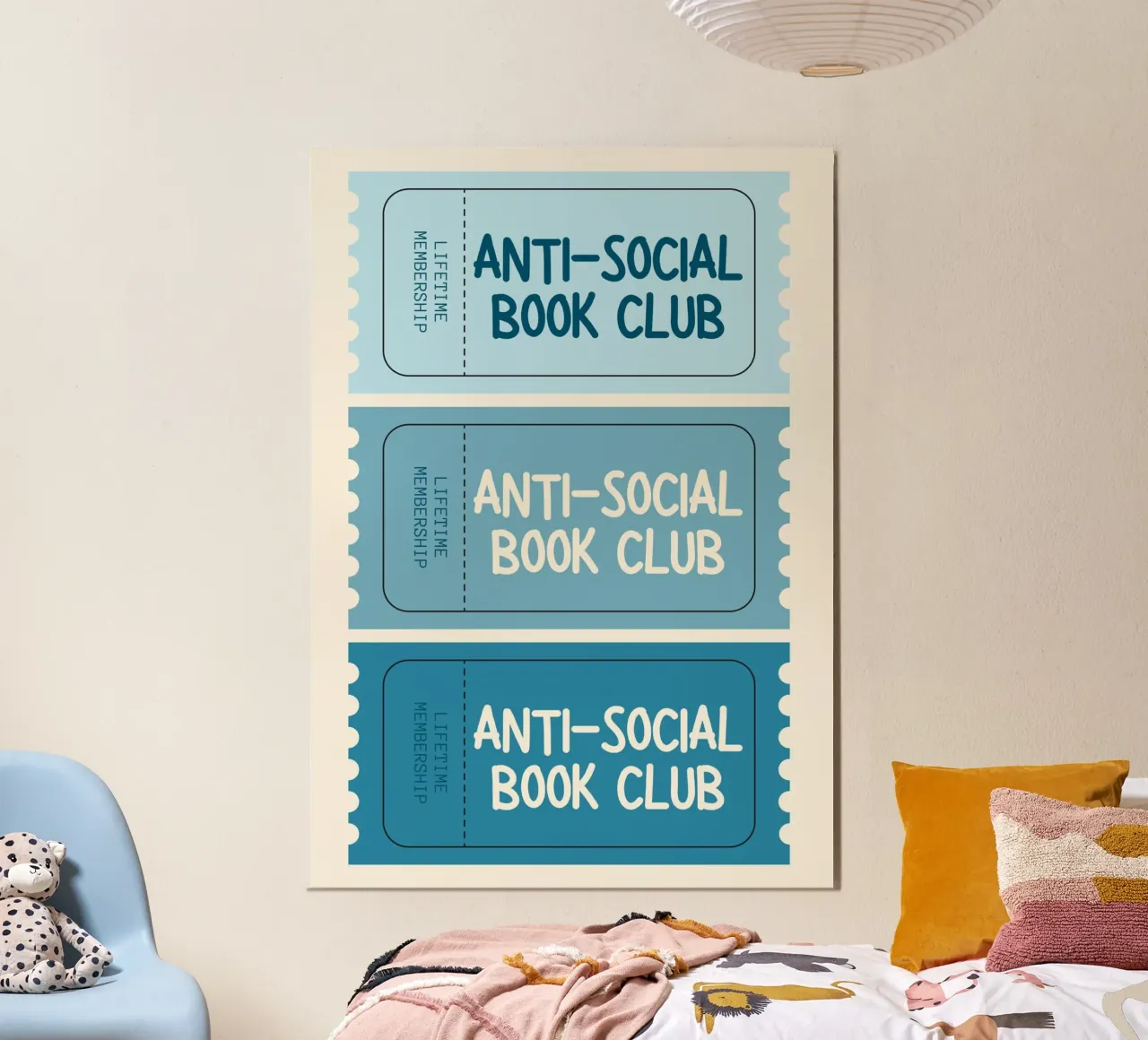 Anti-Social Book Club Lifetime Membership Ticket Art Print poster by vintagepod
