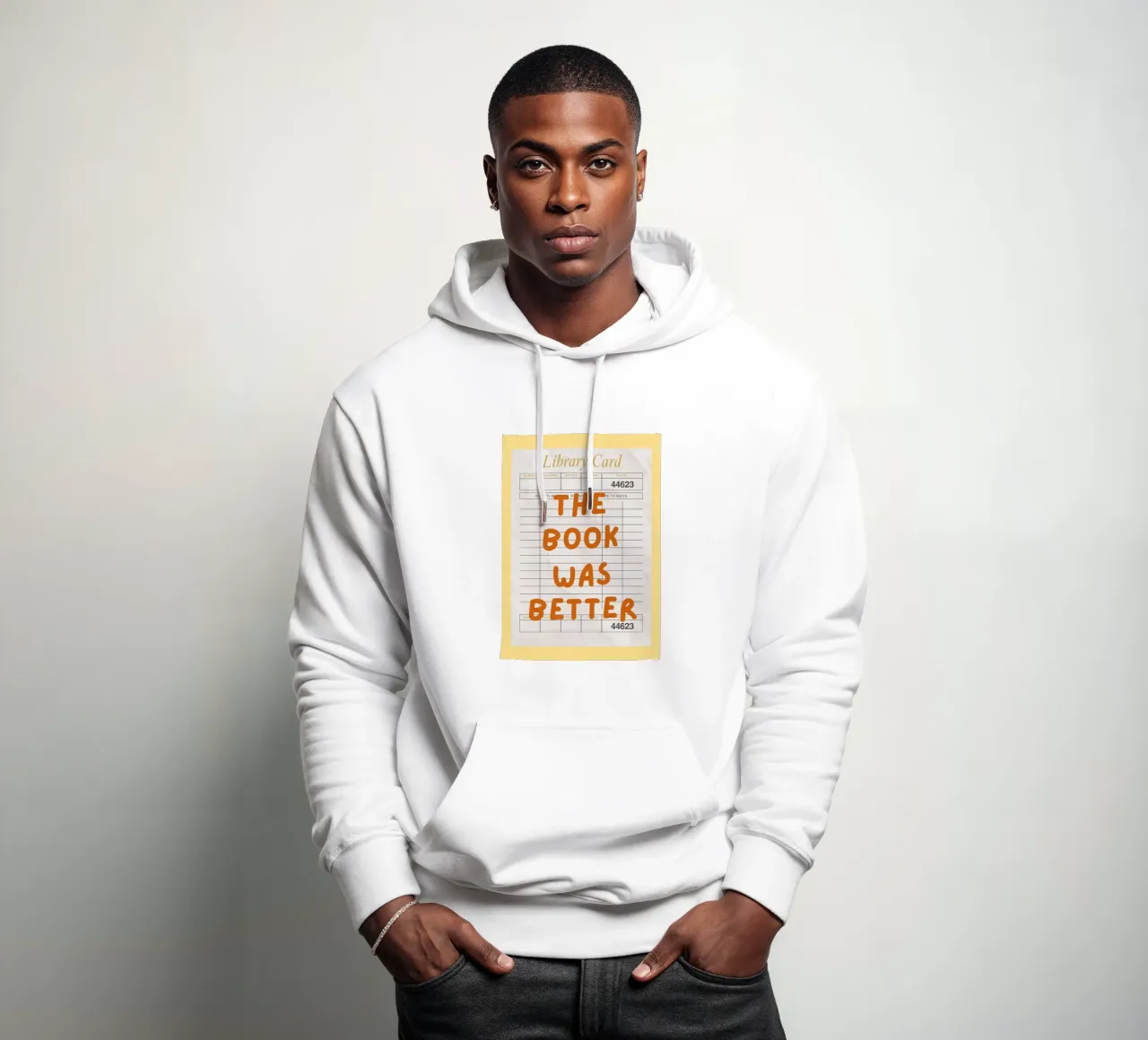 "The Book Was Better" Library Card Art Print hoodie by vintagepod