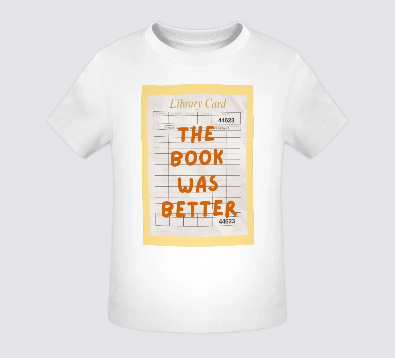 "The Book Was Better" Library Card Art Print baby t-shirt by vintagepod