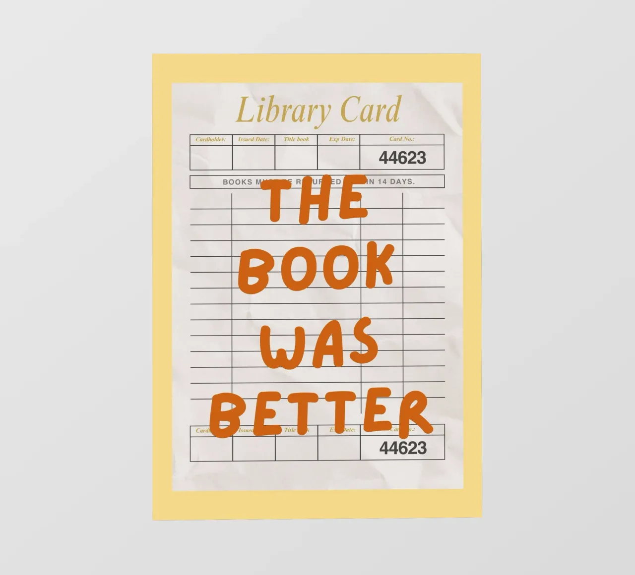 "The Book Was Better" Library Card Art Print photo wallpaper by vintagepod