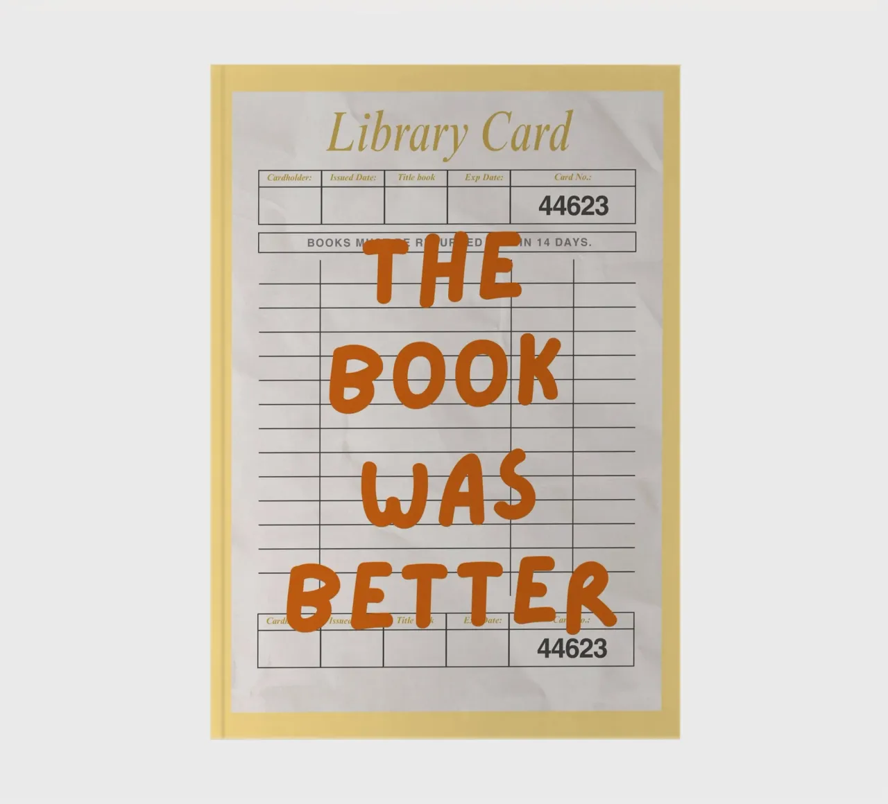 "The Book Was Better" Library Card Art Print notebook by vintagepod