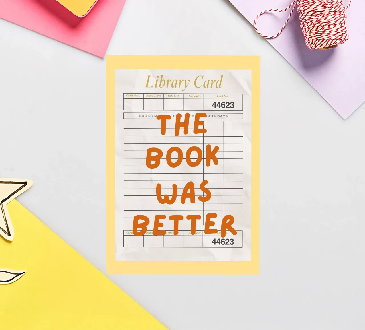 "The Book Was Better" Library Card Art Print sticker by vintagepod