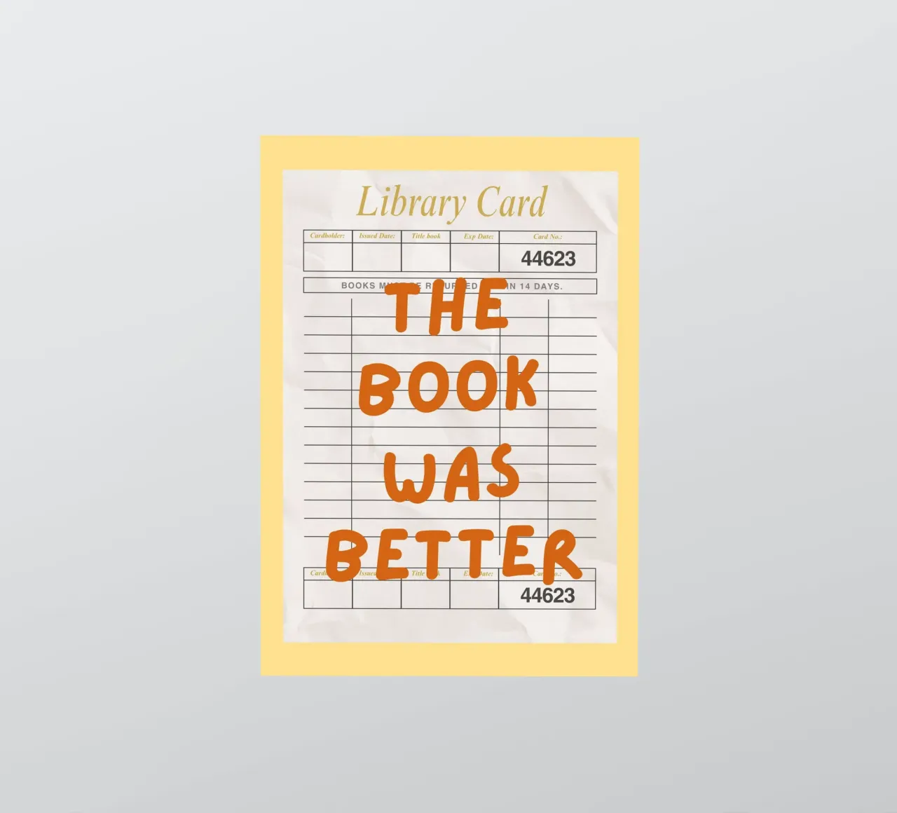 "The Book Was Better" Library Card Art Print sticker by vintagepod
