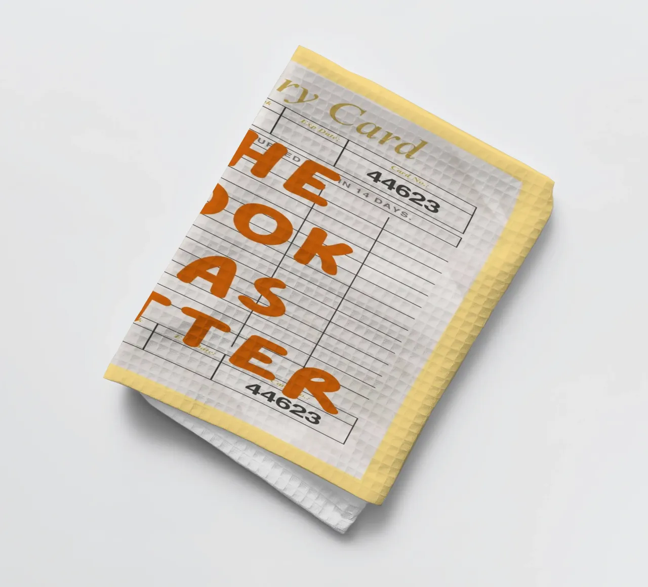 "The Book Was Better" Library Card Art Print tea towel by vintagepod