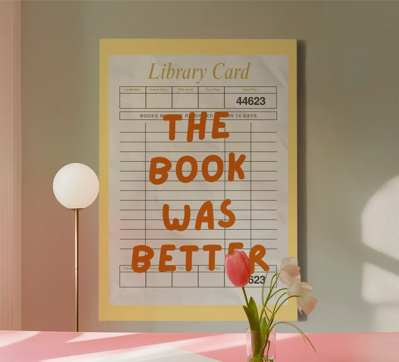 "The Book Was Better" Library Card Art Print canvas by vintagepod