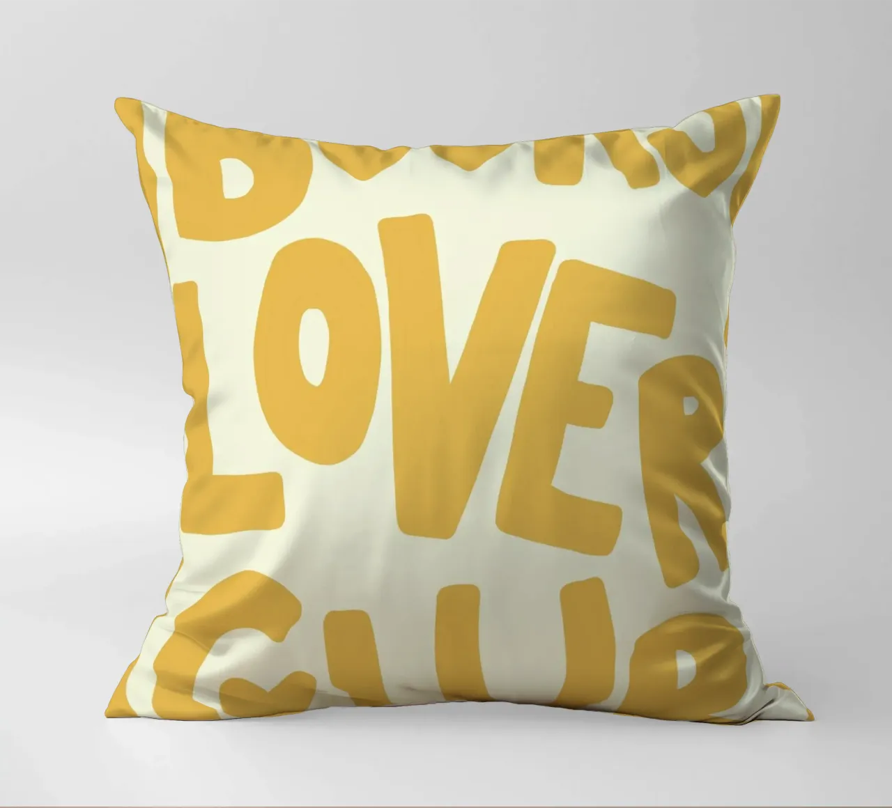 Books Lover Club Poster - Warm Yellow Aesthetic Print decorative cushion by vintagepod