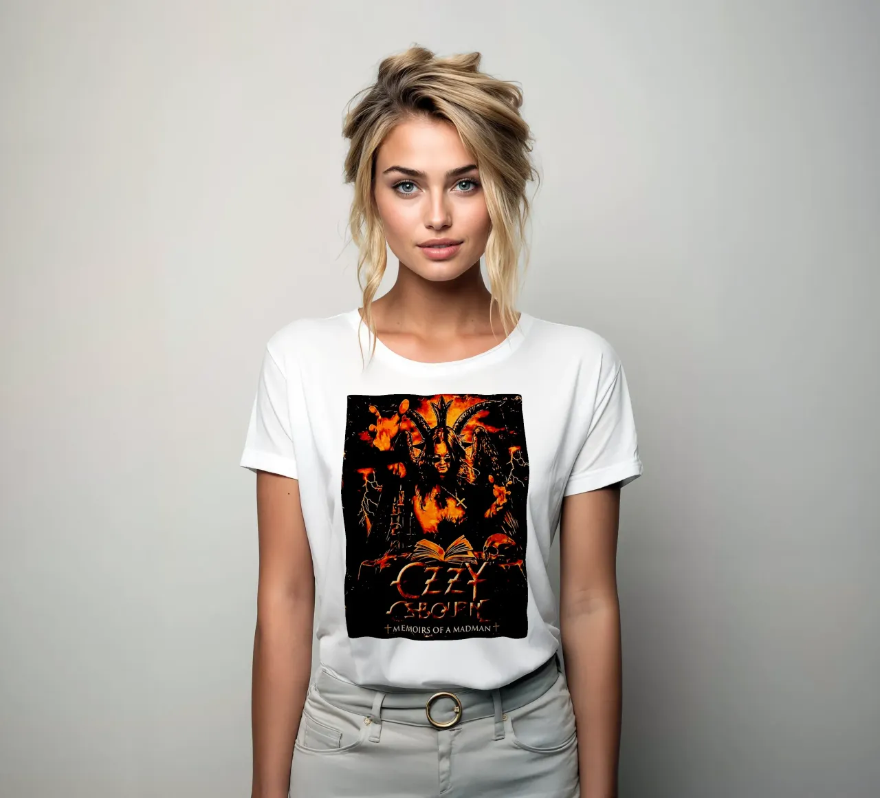 Ozzy Osbourne heavy metal band 1 women's fitted t-shirt by music soul