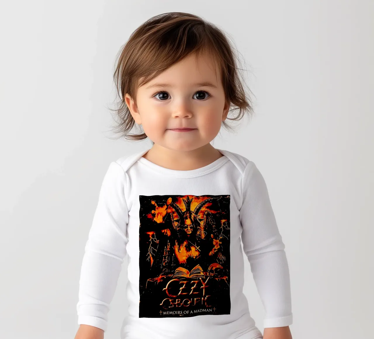 Ozzy Osbourne heavy metal band 1 long-sleeve baby romper by music soul