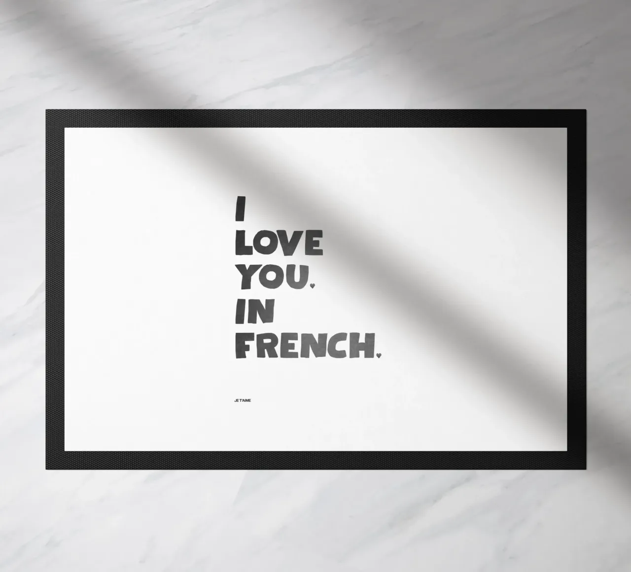 Ti amo in francese zerbino da Attaboy Dsgn