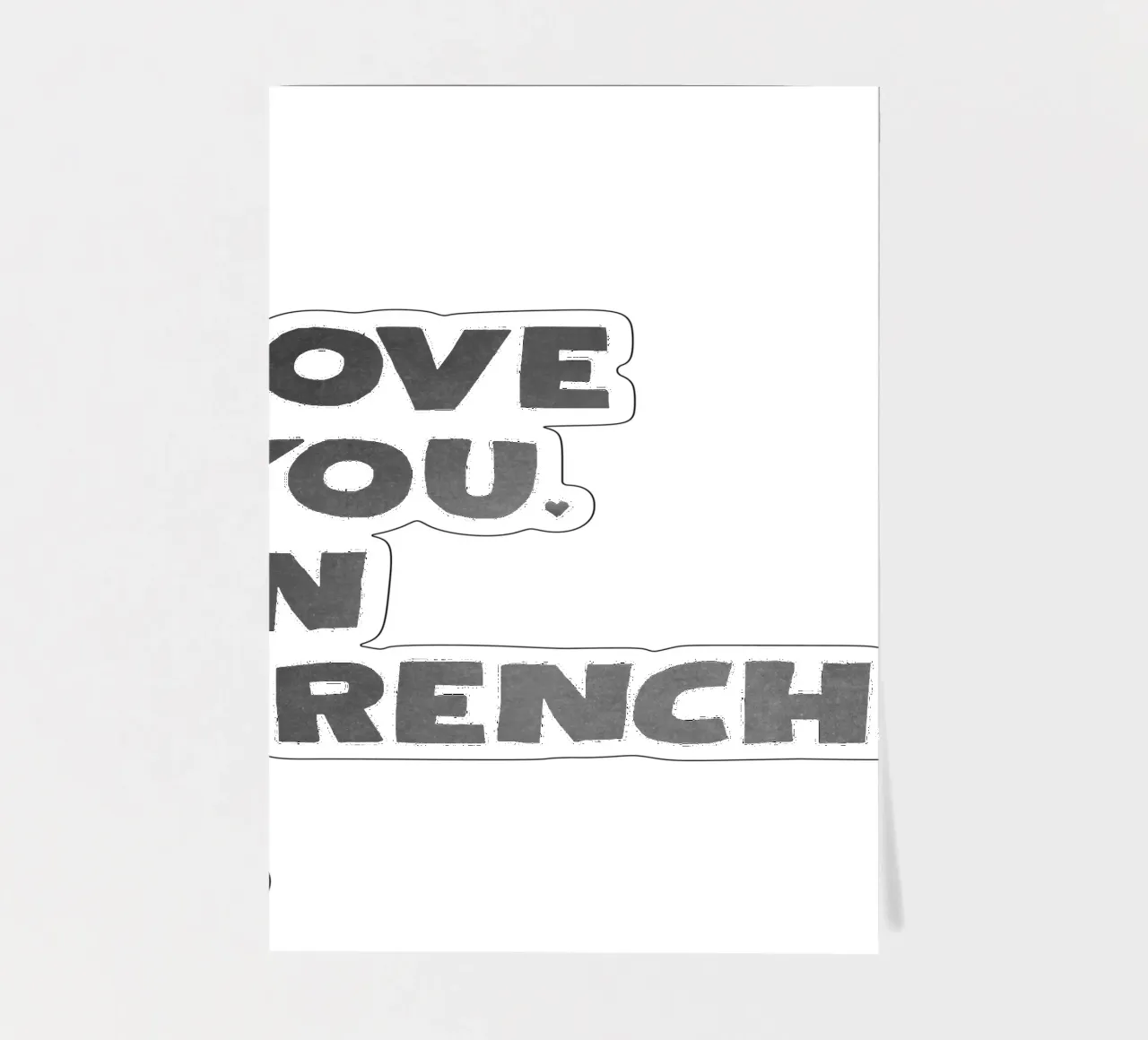 Ti amo in francese foglio adesivo da Attaboy Dsgn