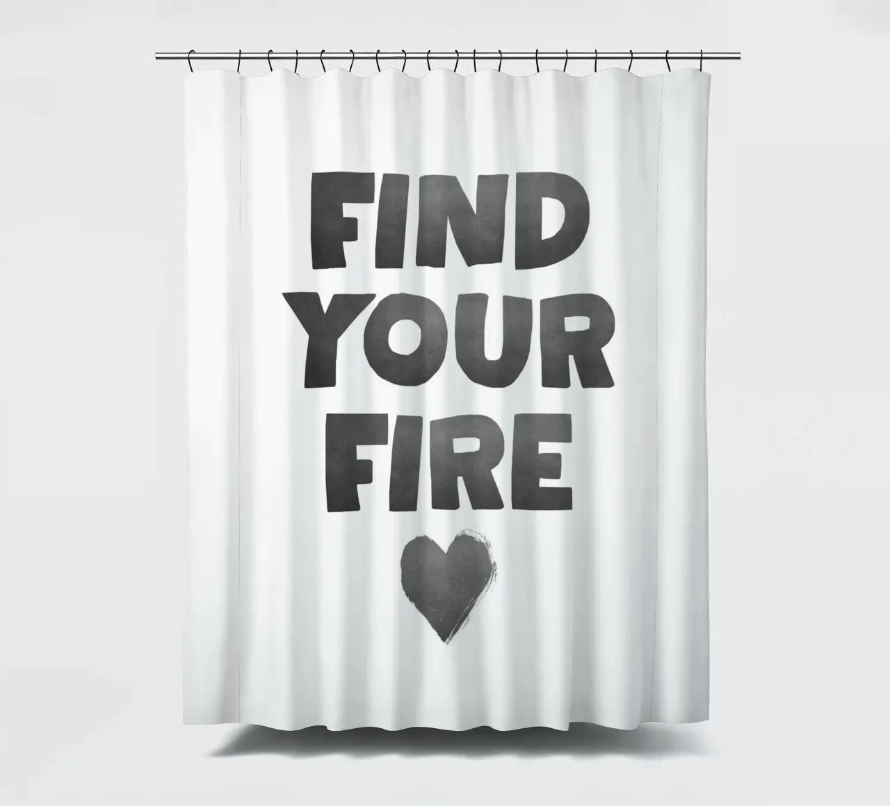 Find Your Fire shower curtain by Attaboy Dsgn