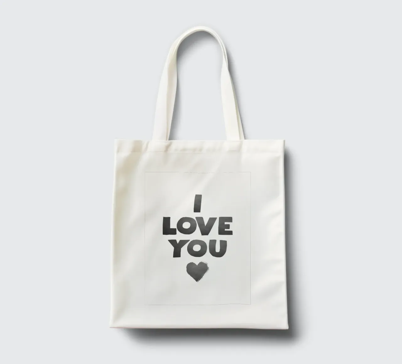 Ti amo borsa in juta da Attaboy Dsgn