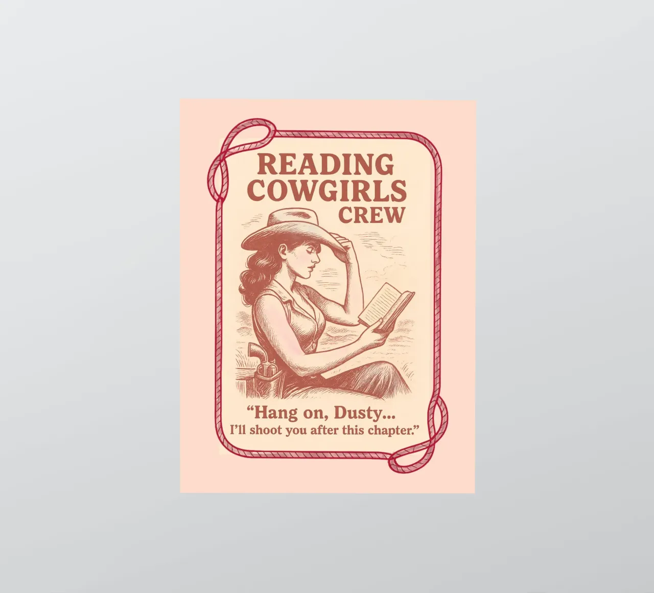 Reading Cowgirls Crew: Bleib dran Dusty Sticker von Taika Tori Art
