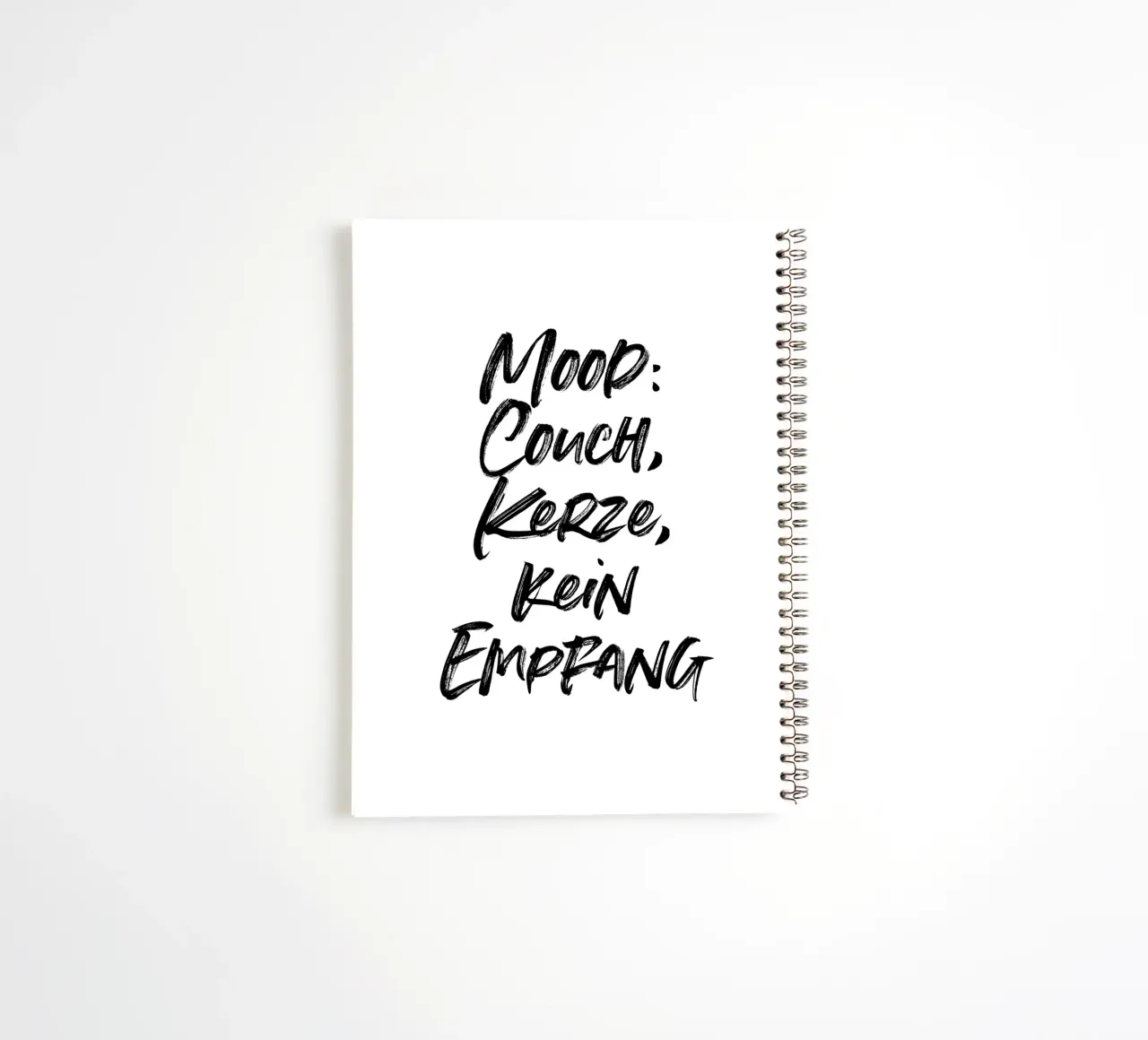 Mood: Couch, Kerze, kein Empfang | minimalistic design diario ad anelli da just typo