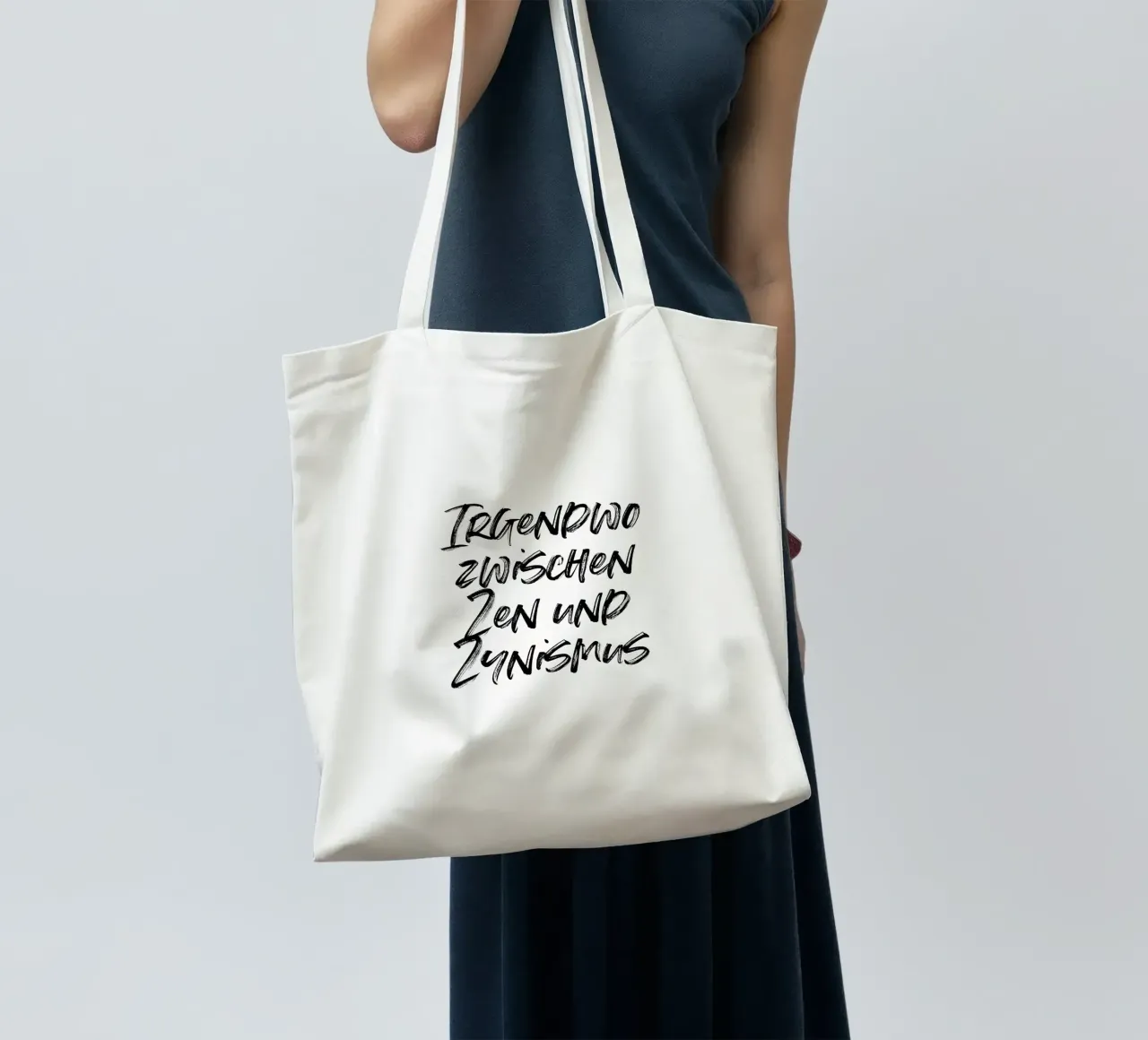 Zwischen Zen und Zynismus | minimalistic design borsa in juta da just typo