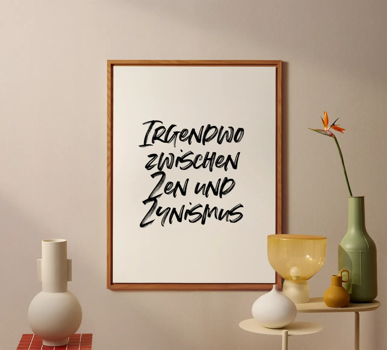 Zwischen Zen und Zynismus | minimalistic design alluminio dibond da just typo