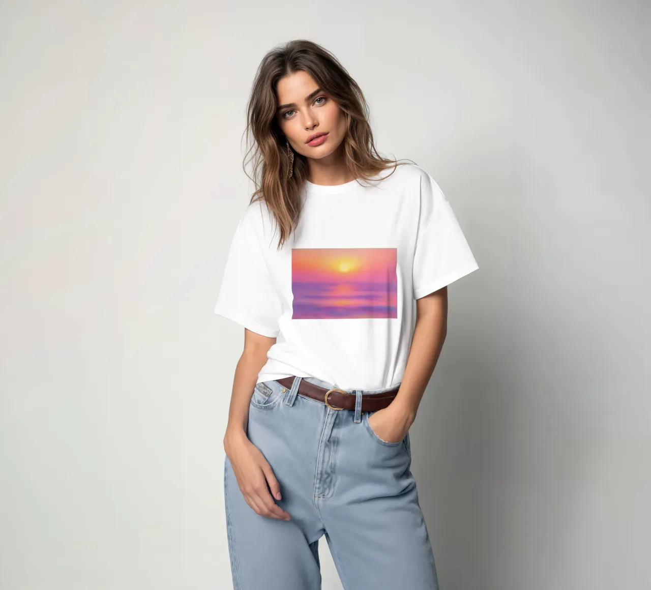 Sunset Gradient Soft Skies & Golden Hues t-shirt da Attaboy Dsgn