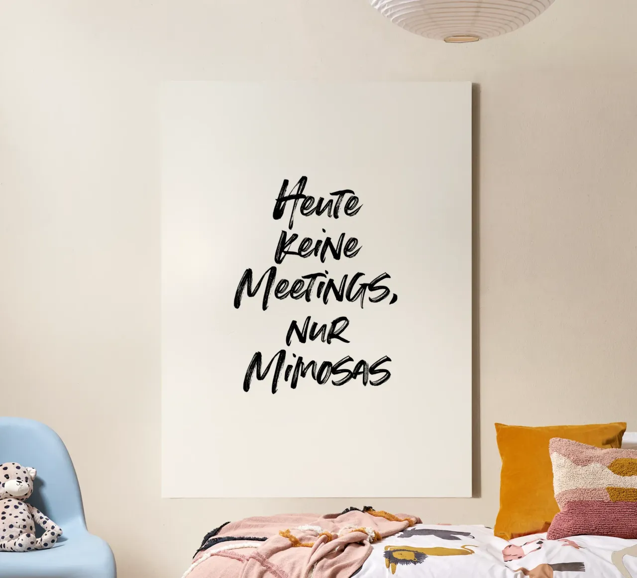 Keine Meetings, nur Mimosas | minimalistic design tela da just typo