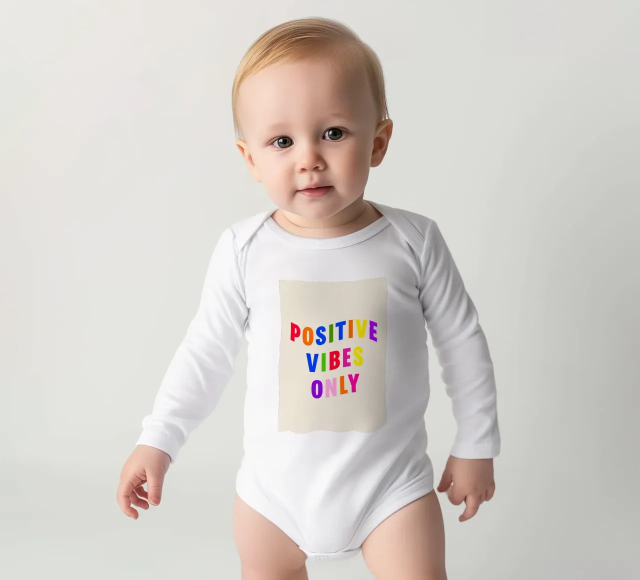 Positive Vibes Only body neonato maniche lunghe da Attaboy Dsgn