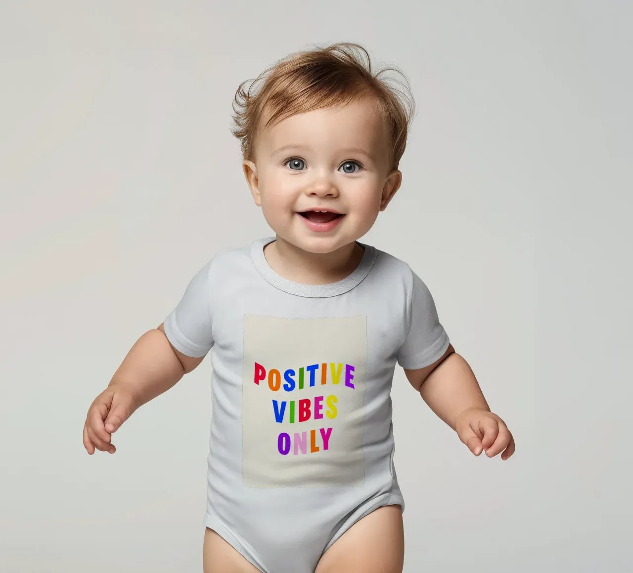 Positive Vibes Only body neonato maniche corte da Attaboy Dsgn
