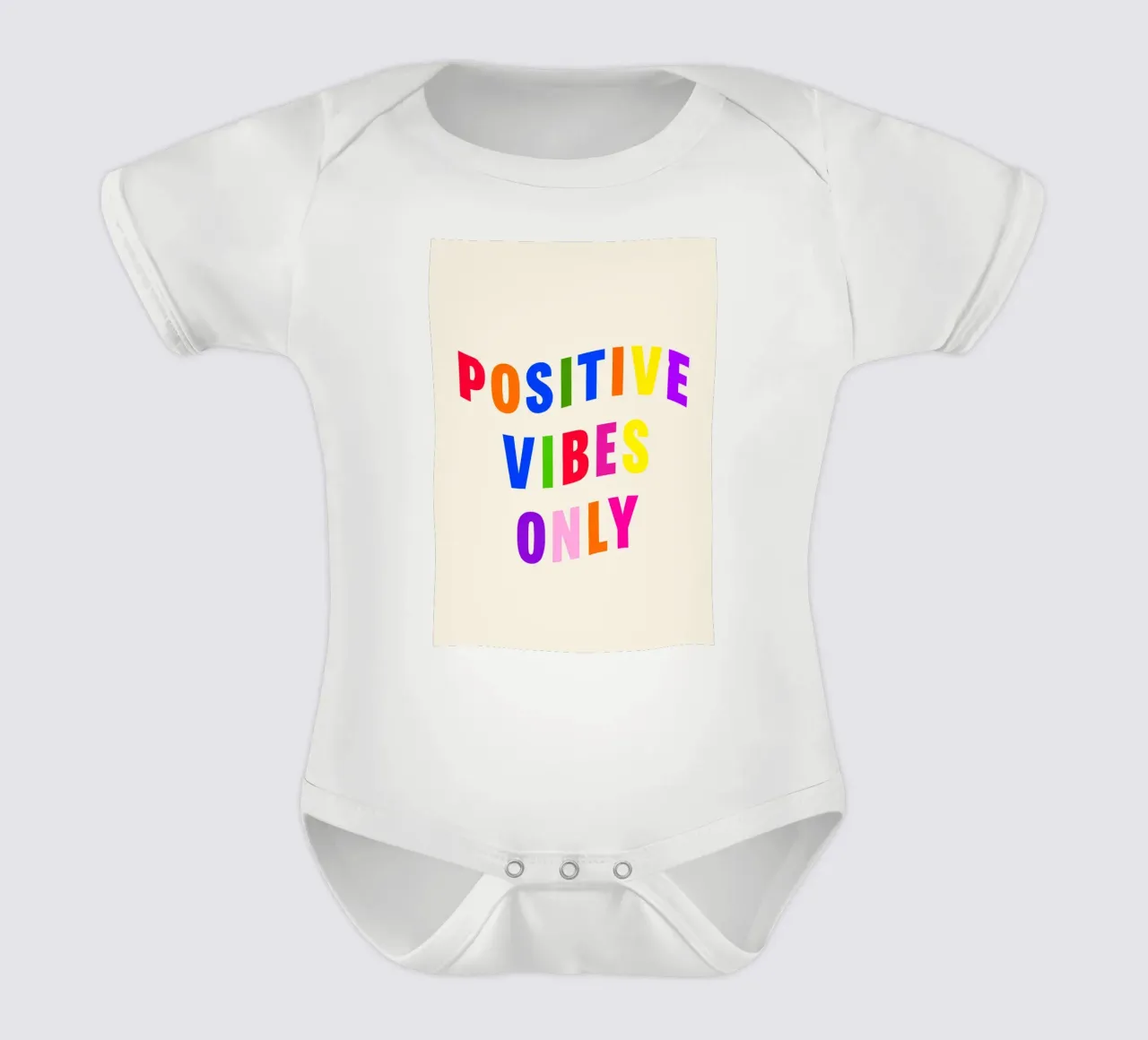 Positive Vibes Only body neonato maniche corte da Attaboy Dsgn