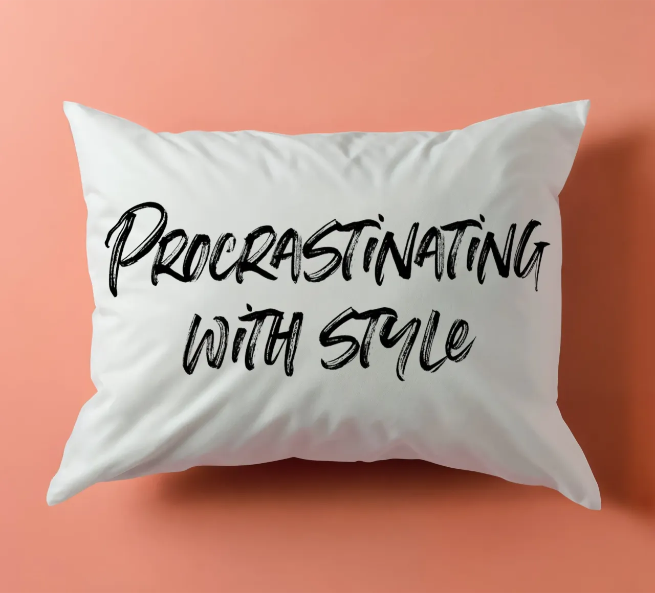 Procrastinating with style | minimalistic design cuscino da just typo
