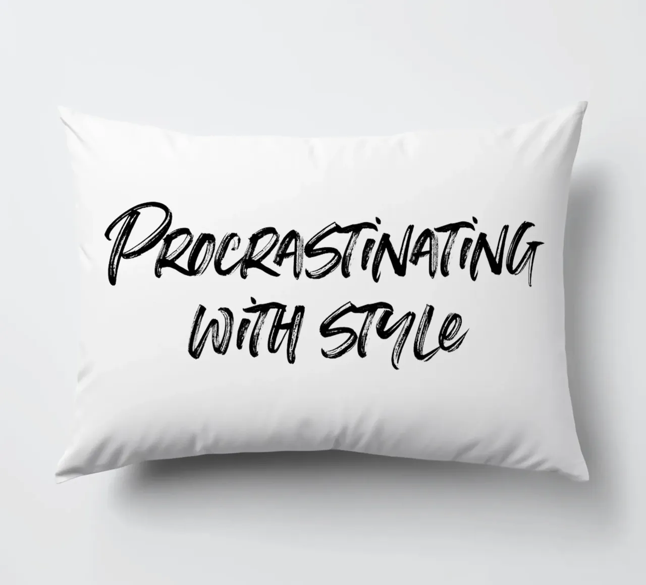 Procrastinating with style | minimalistic design kussen van just typo