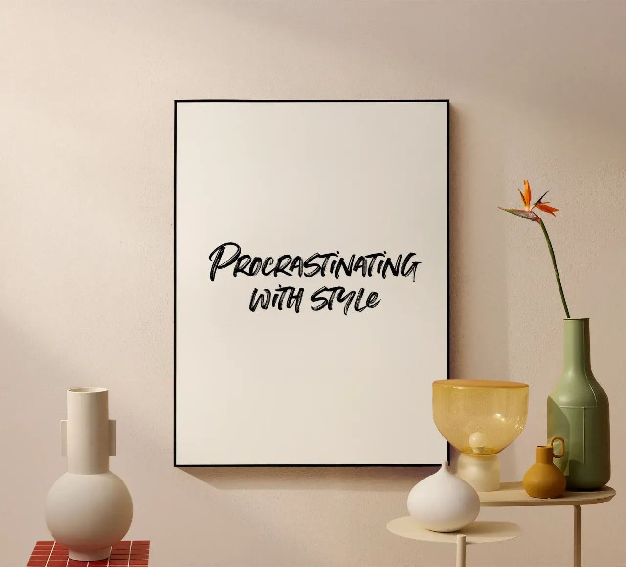 Procrastinating with style | minimalistic design plexiglass da just typo