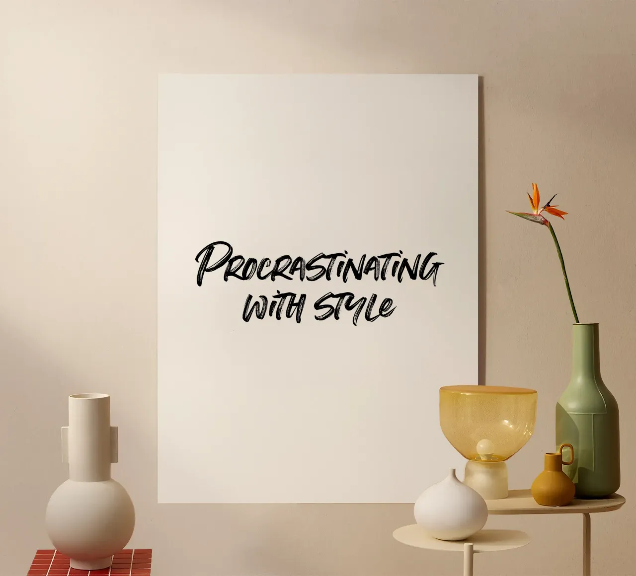 Procrastinating with style | minimalistic design plexiglass da just typo