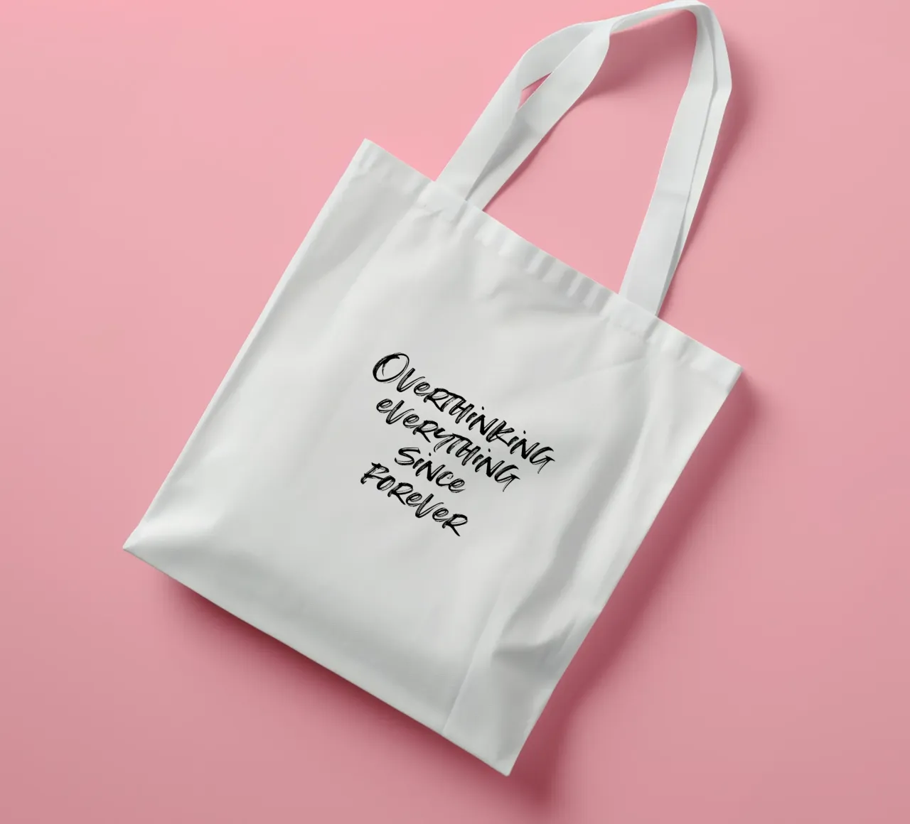 Overthinking everything since forever | minimalistic design borsa in juta da just typo