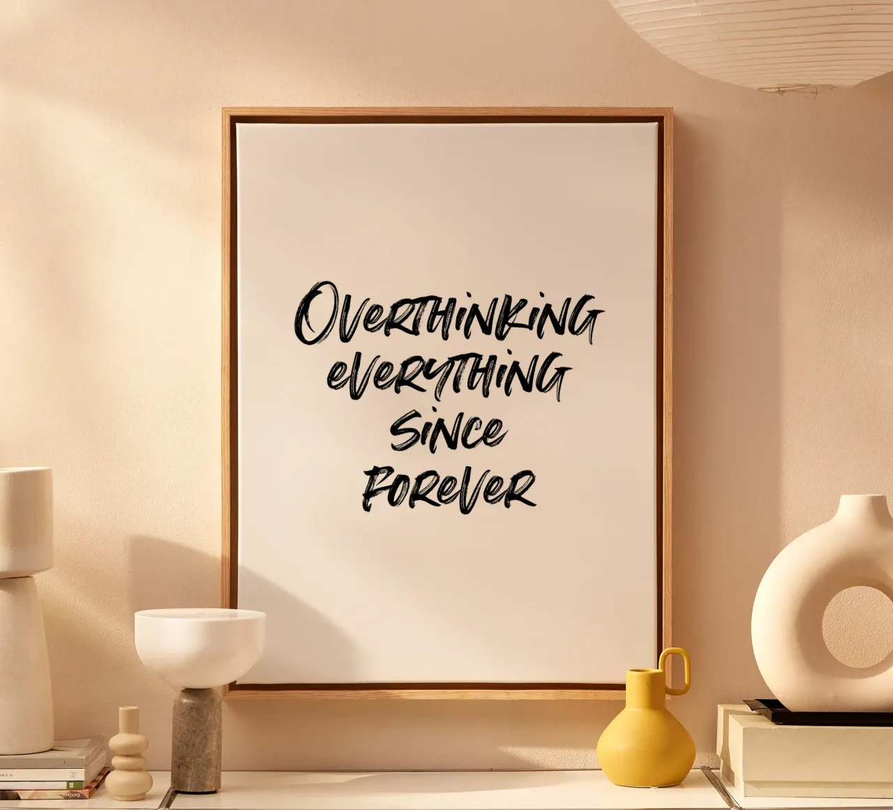 Overthinking everything since forever | minimalistic design canvas van just typo