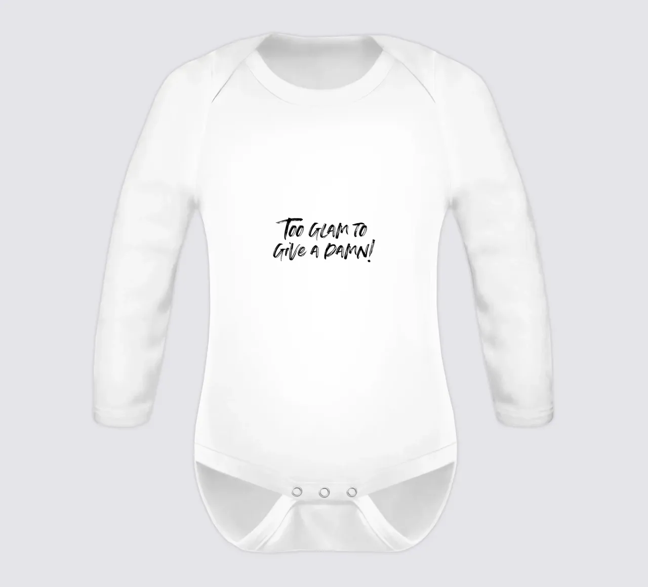 To glam to give a damn | minimalistic design body neonato maniche lunghe da just typo