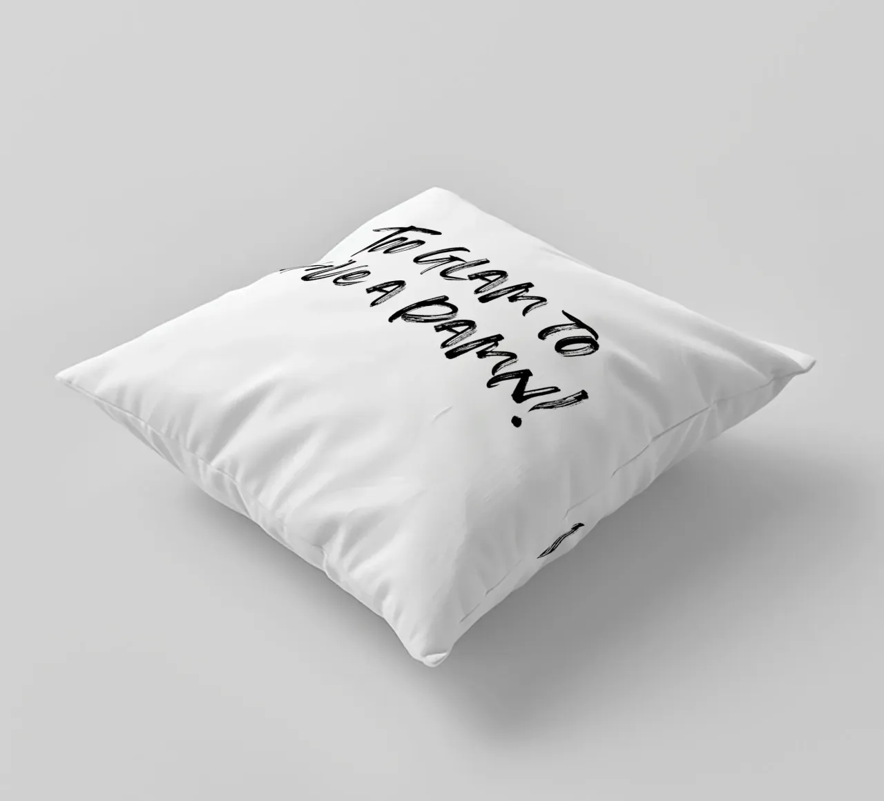 To glam to give a damn | minimalistic design cuscino da just typo