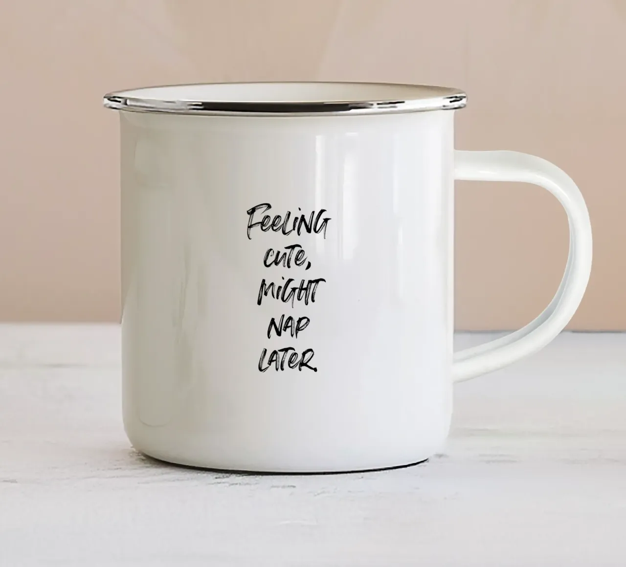 Feeling cute, might nap later | minimalistic design tazza in smalto da just typo