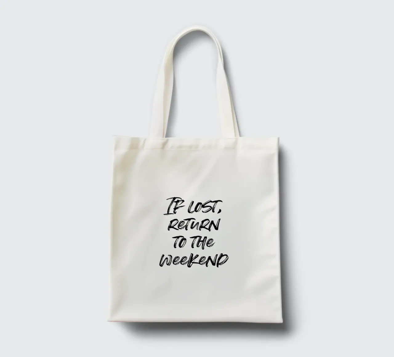 If lost, return to the weekend | minimalistic design borsa in juta da just typo