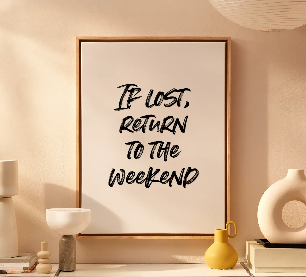If lost, return to the weekend | minimalistic design canvas van just typo