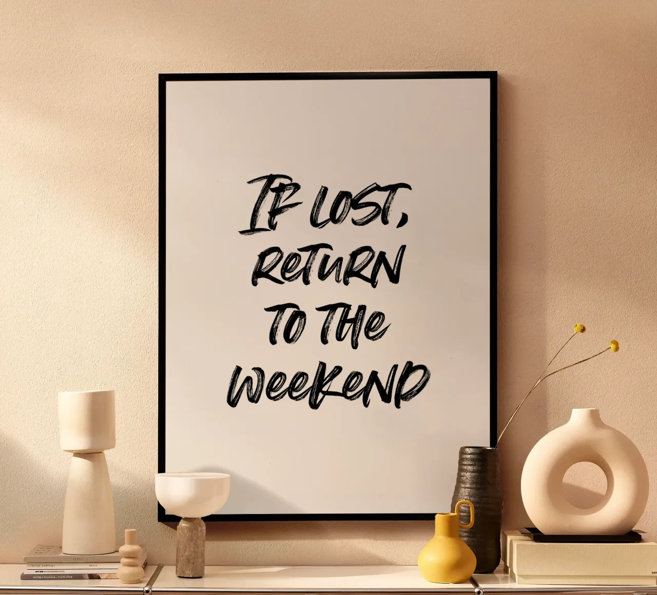 If lost, return to the weekend | minimalistic design carta hahnemühle da just typo