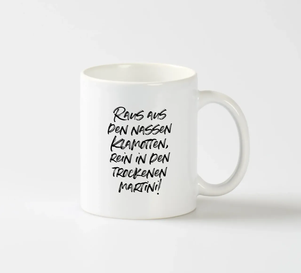Nase Klamotten, trockene Martini | minimalistic design tazza in ceramica da just typo