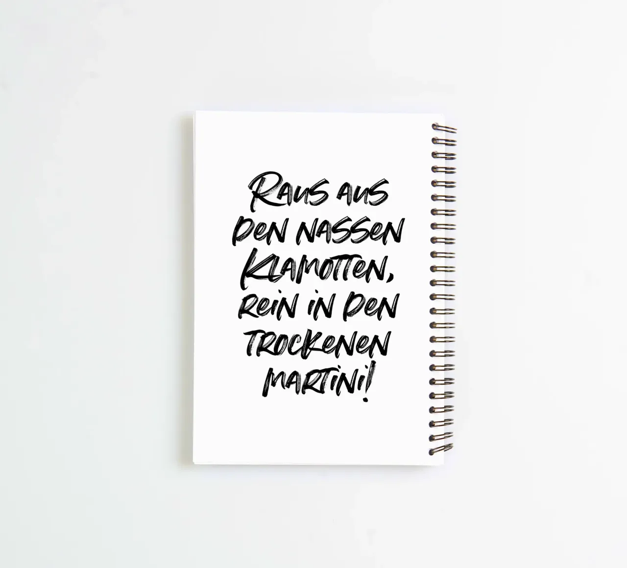 Nase Klamotten, trockene Martini | minimalistic design Ringbuch von just typo