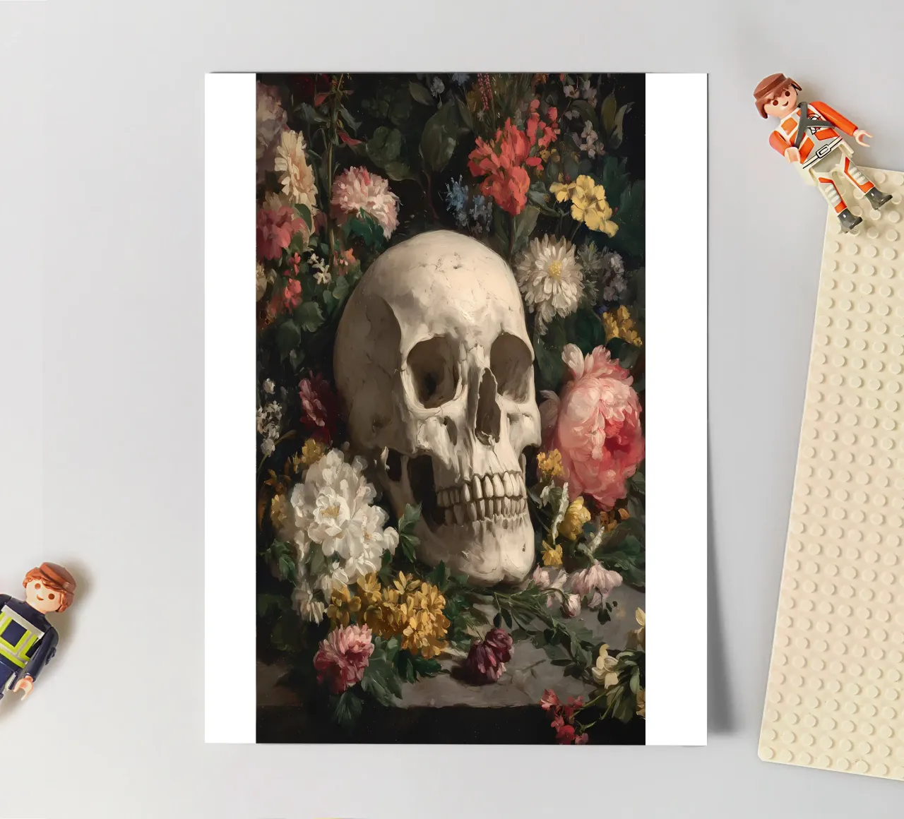Skull with flowers sticker sheet by IamHomeStudio