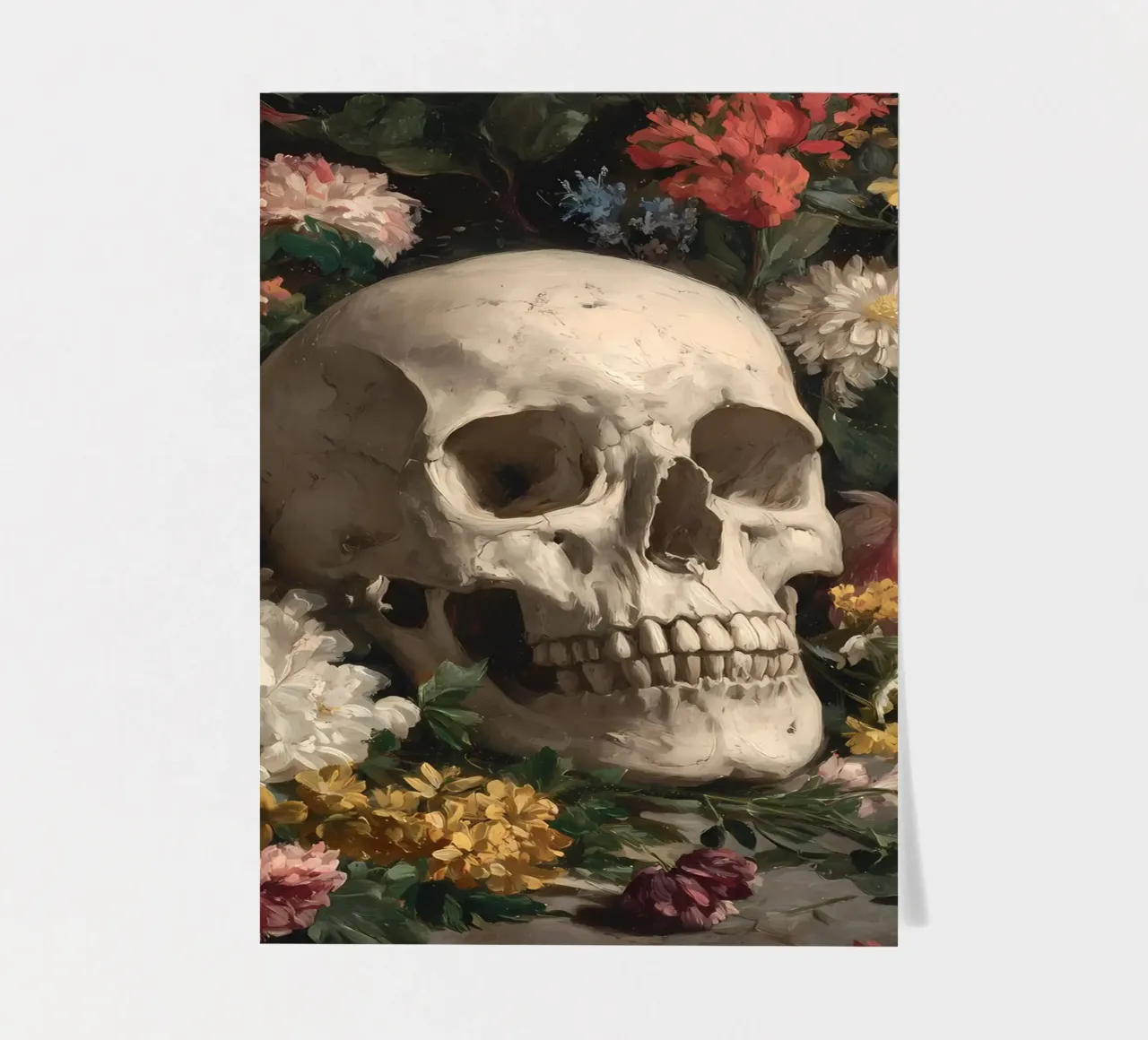 Skull with flowers sticker sheet by IamHomeStudio