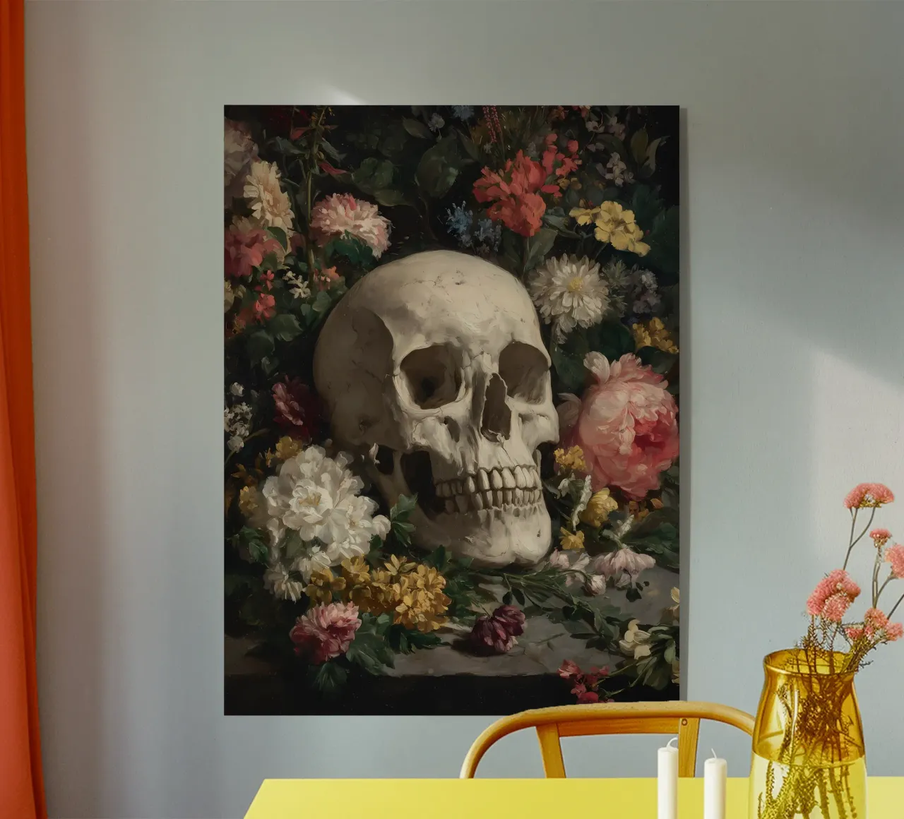 Teschio con fiori plexiglass da IamHomeStudio