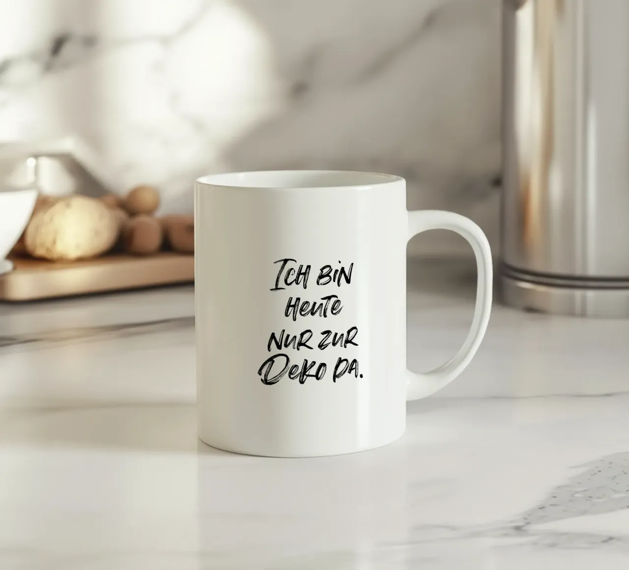 Ich bin heute nur zur Deko da | minimalistic design tazza in ceramica da just typo