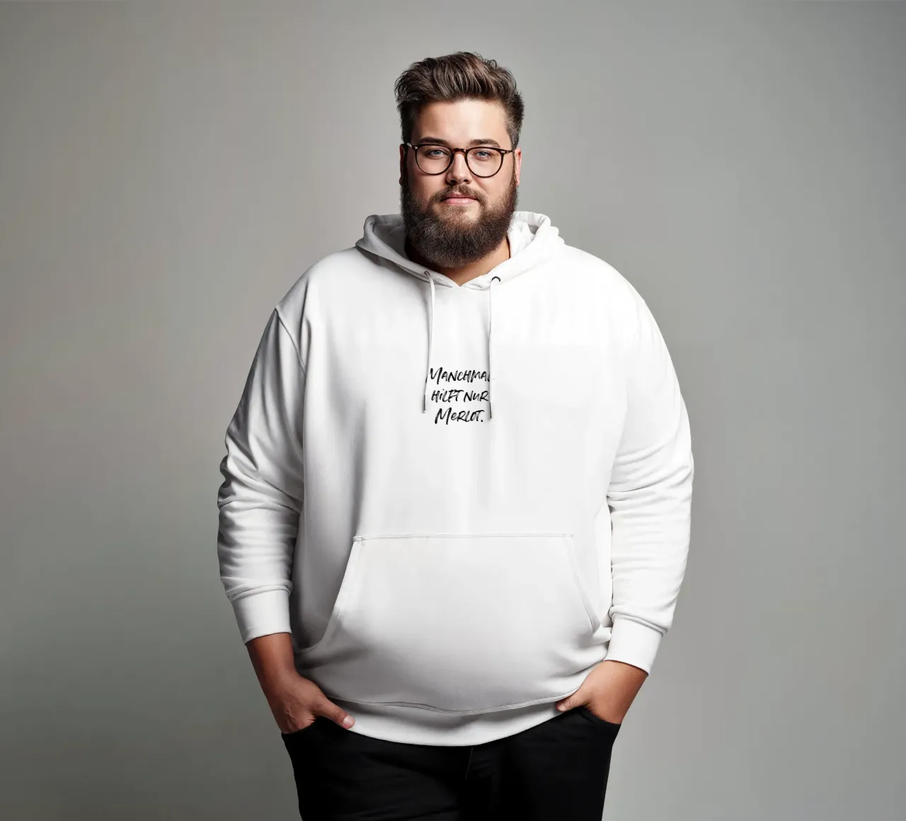 Manchmal hilft nur Merlot. | minimalistic design felpa con cappuccio da just typo