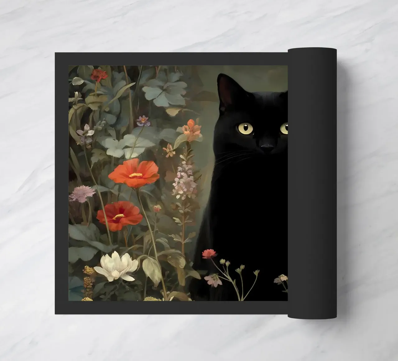 Gatto nero zerbino da IamHomeStudio