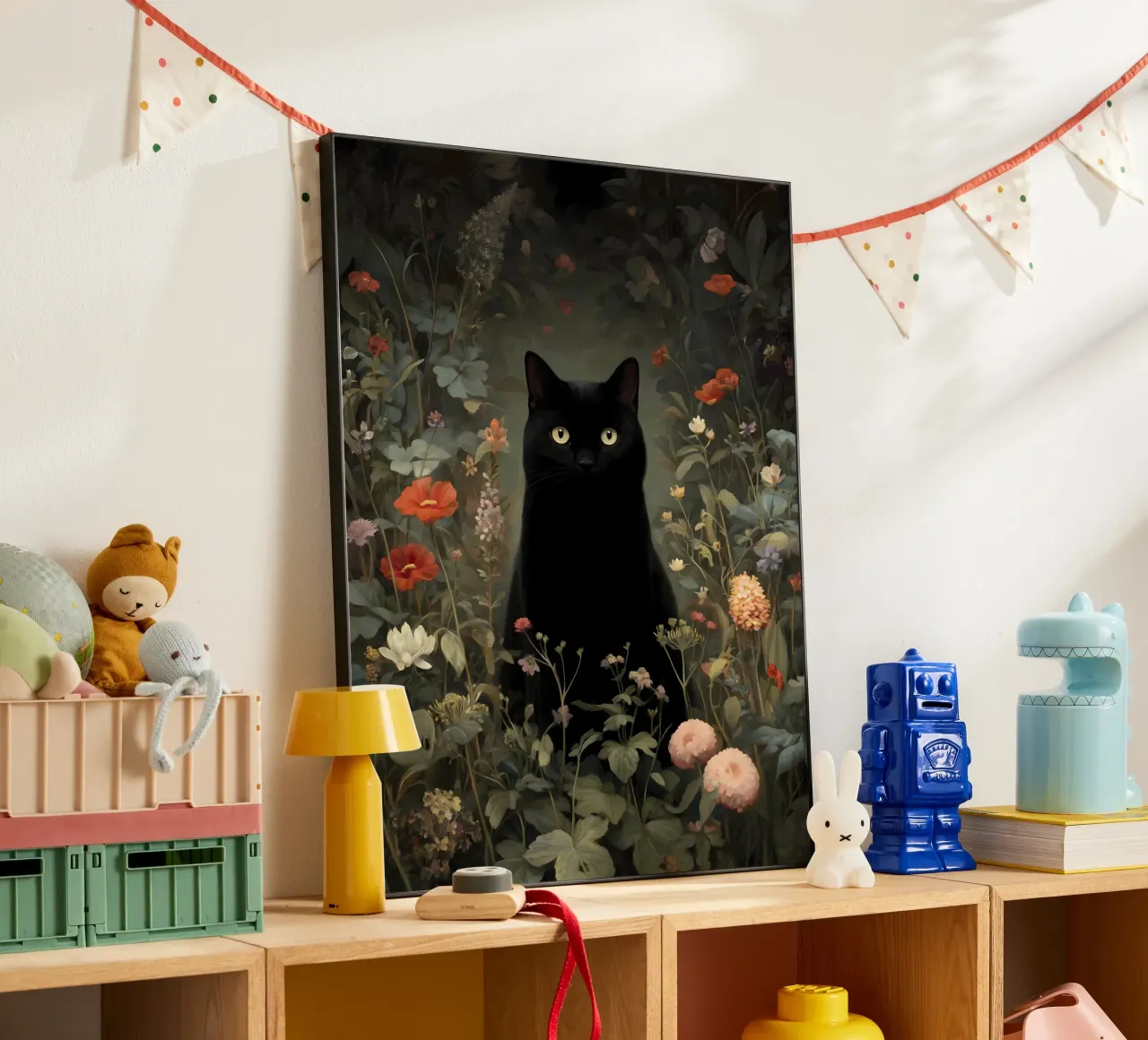 Gatto nero alluminio dibond da IamHomeStudio