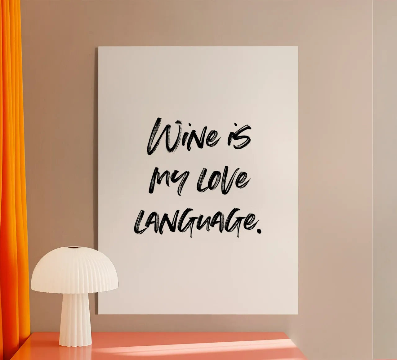 Wine is my love language | minimalistic design acrylic glass by just typo